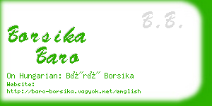 borsika baro business card
